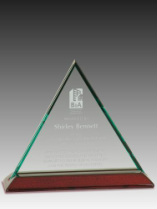Triangle Jade Glass Award Trophy