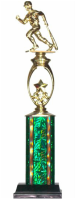 Single Column Green Baseball Trophy