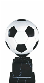 Black white soccer ball trophy