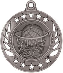 Basketball Silver Galaxy Medal 2 1/4