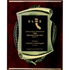 Piano Rosewood Scroll Plaque