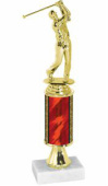 Golg trophy on pedestal
