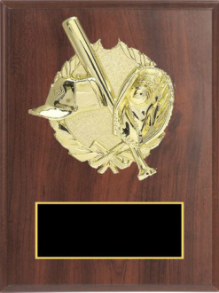 Gold Wreath Sport Plaque on Elegant Cherry Plaque Award