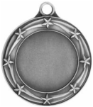 Star Silver Medal Custom Printed 033AS