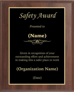 Safety Award Plaque