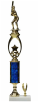 Blue Colume 2 Hole Baseball Trophy