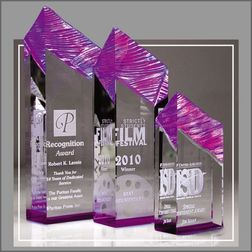 Purple Glacier Tower Acrylic Awards