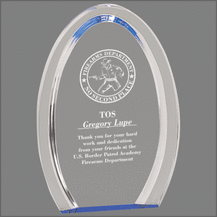 Blue Halo Oval Acrylic Award
