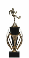 Black Soccer Trophy Cup Medium