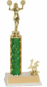 Single Column Green Cheer Trophy