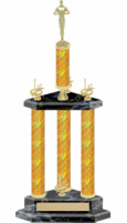 3 column Gold Victory Trophy