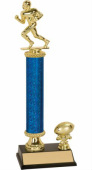 Blue Column Football Trophy Black Base