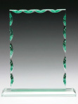 Jade Glass Scalloped Rectangle Award