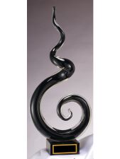 CLSC18 Black Curl Art Glass Sculpture Award