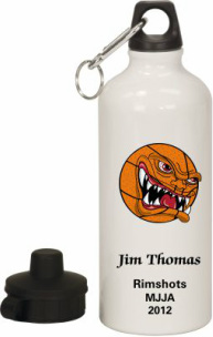 White Aluminum Water Bottle Custom Printed