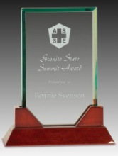 Rectangle Prestige Jade Glass Trophy