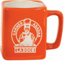 LMG15 Orange Square Laserable Ceramic Mugs