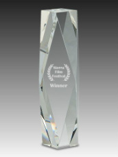 Clear Rectangle Crystal Award Clear Base