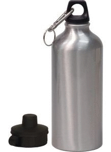 Silver Aluminum Water Bottle Custom Printed