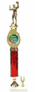 Red Tall Volleyball Logo Trophy