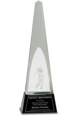 Obelisk Crystal Golf Trophy CRY054