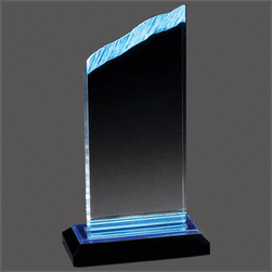 Blue Impress Reflection Chisel Top Acrylic Award